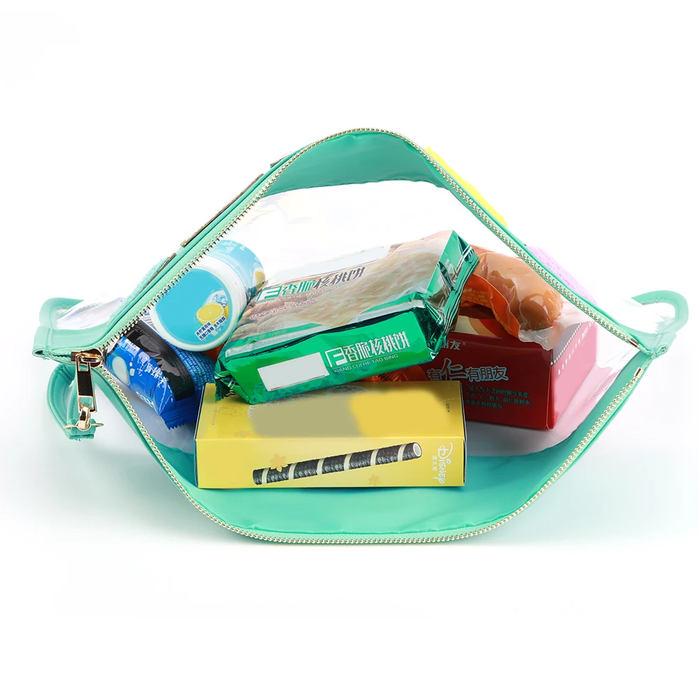 Hot Letter Patches Transparent PVC Cosmetic Bag Clutch Women Clear Travel Make up Cosmetic Bag Pouches Stuff Makeup Toiletry Bag