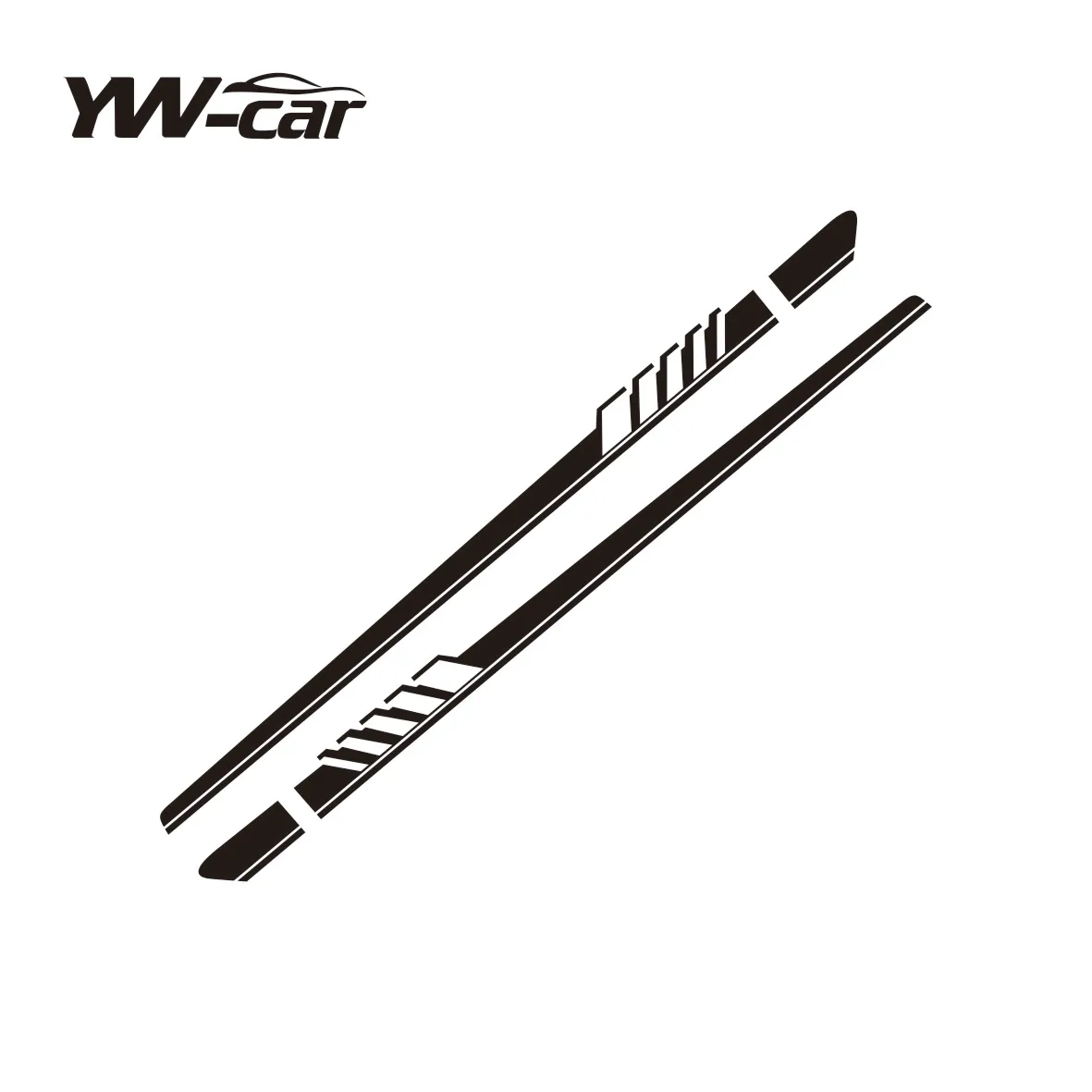 Set of 2 Premium Racing Sport Car Side Skirt Stripes Stickers - High-Quality Vinyl Decal Accessories
