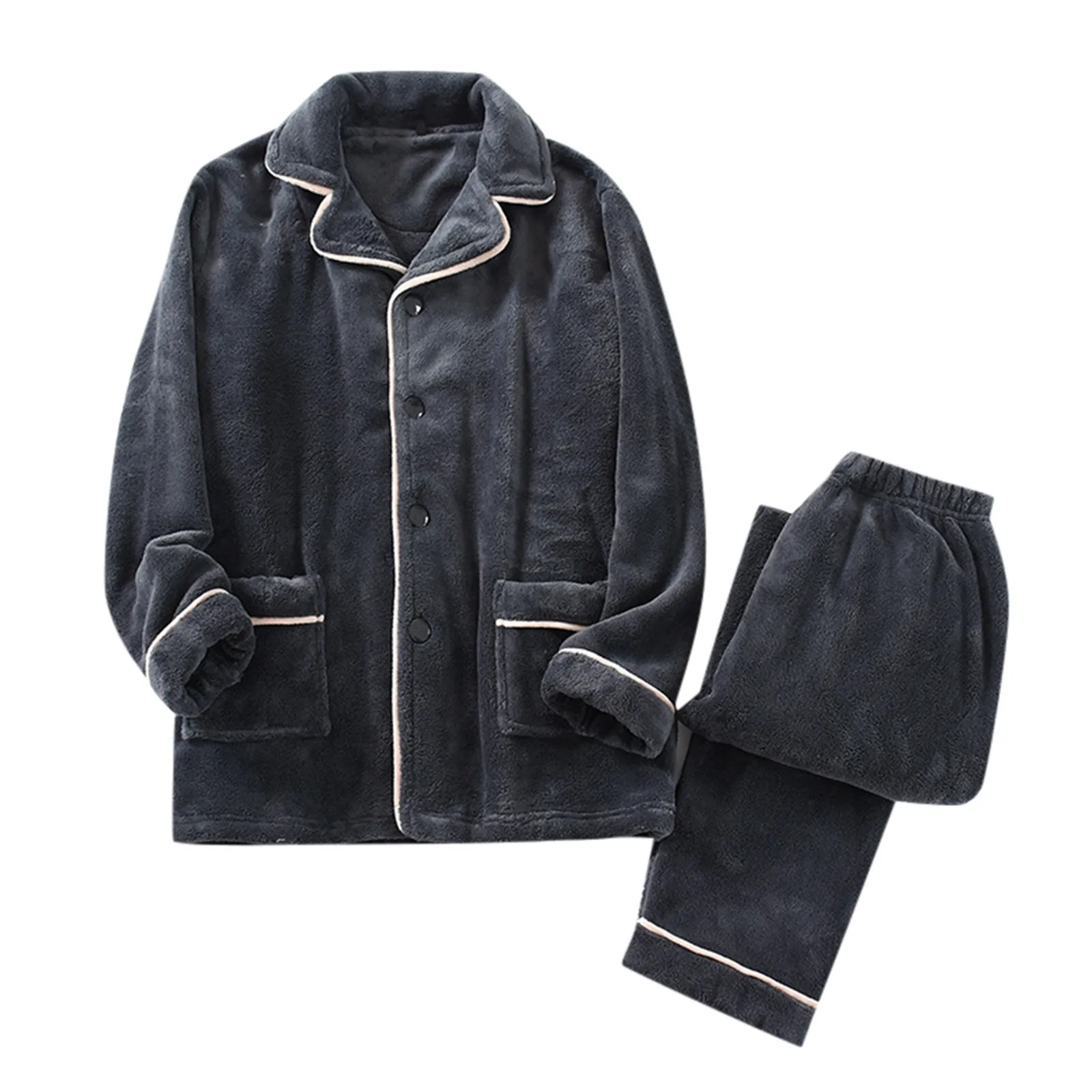 2 قطعة/المجموعة الرجال منامة ملابس نوم الرجال الشتاء سميكة ومزخرفة عارضة الفانيلا منامة مجموعة المنزل ملابس خاصة Ropa De Hombre