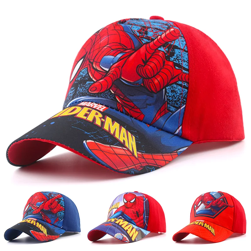 Summer Spring Disney Spiderman Anime Kids Hat Boy Girl Travel Caps Spider Man Children Baseball Caps Baby Accessories