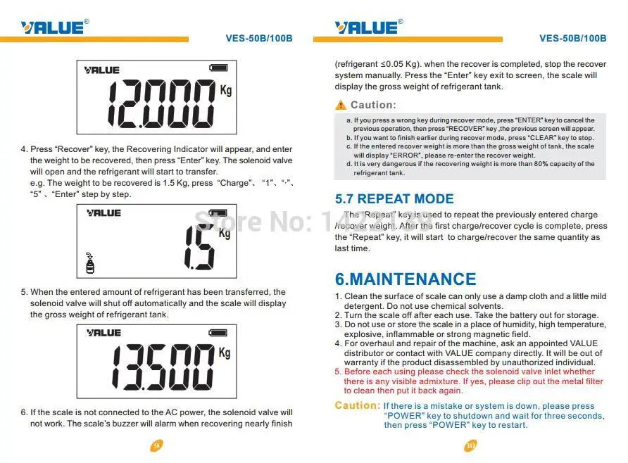 VALUE 50kg Digital Refrigerant Charging & Recovery Scale HVAC AC Programmable Refrigerant Weighing Scale detail image 7