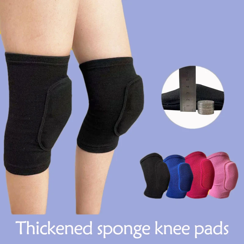 1 Paar Sport Knee Pad Volwassenen Kid Dans Knie Protector Elastische Dikker Spons Knieën Brace Ondersteuning Voor Gym Yoga Workout training