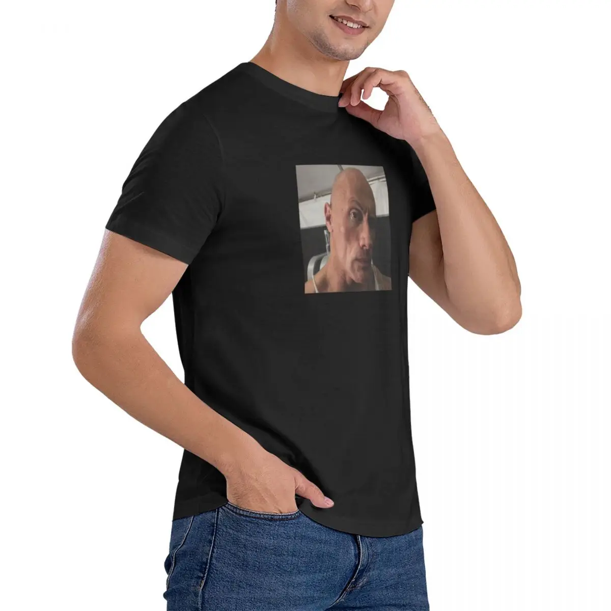 Dwayne The Rock Johnson camiseta masculina, sobrancelha
