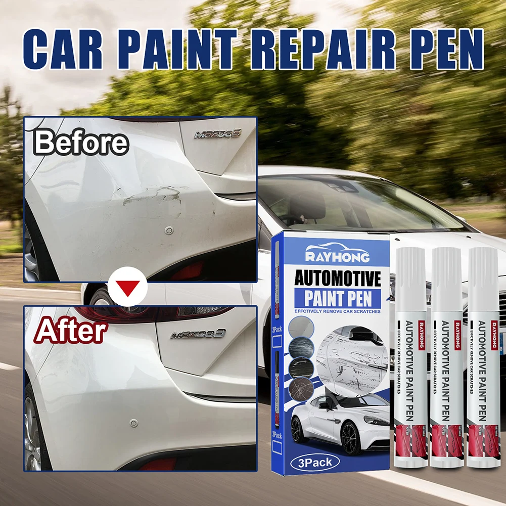 3pcs Car Paint Scratch Repair Pen Touch Up Pen Maintenance Care Repair