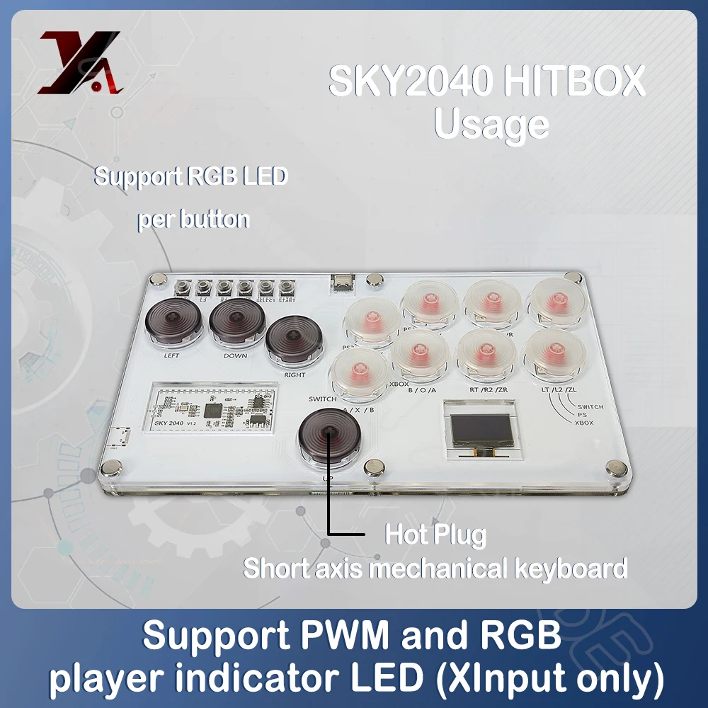 Hitbox Controller Fight Stick Game Pulsante Meccanico Joystick Arcade Led Integrato Per Pc/Ps4/Ps3/Pc/ Switch