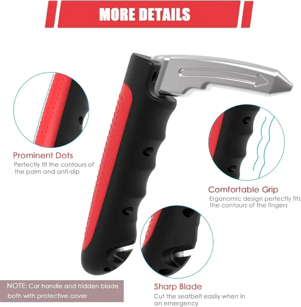 Maniglia di Assistenza per Portiera Auto 2 in 1, Maniglia Multifunzione per Veicoli, Rompivetro Portatile, Maniglia di Assistenza per Auto - Image 5