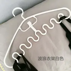 5-Layer Clothes Hanger Closet Organizer for Trousers, Towels, and Scarves (White waves)