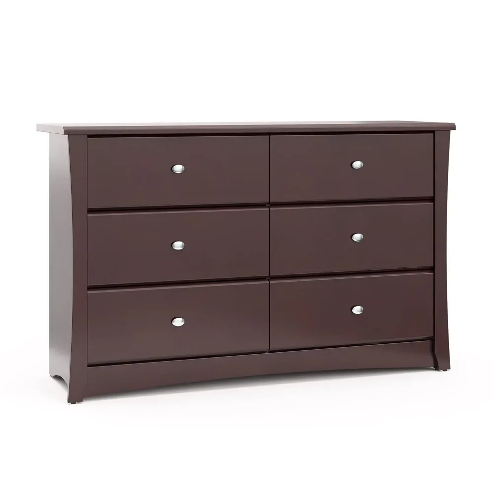 Storkcraft Crescent 6 Drawer Double Dresser (Espresso) – GREENGUARD Gold Certified, Dresser For Nursery, 2