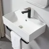 Wall Mounted Bathroom Sink with Towel Rack, 21" X 12" Modern Wall Mount Sink, Sinks for Small Bathrooms Wall Hung Sink 6