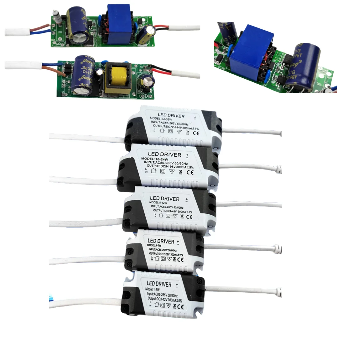 LED 드라이버 조명 변압기 전원 공급 장치 어댑터, LED 램프 스트립 AC85-265V 패널 램프 드라이버용, 8-18W, 8-24W, 24-36W, 10 개