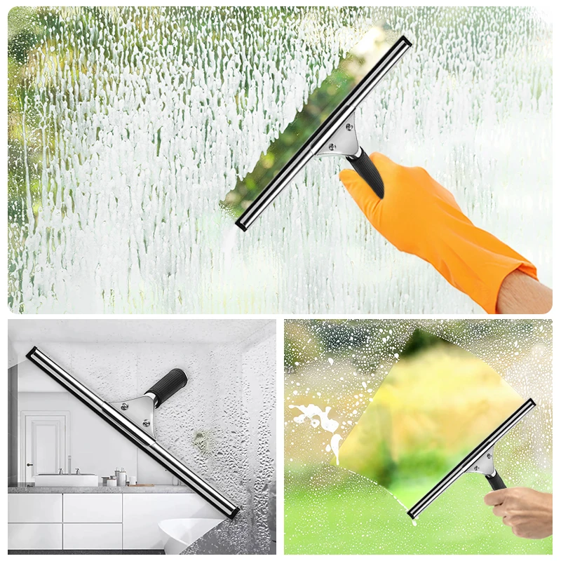 Glass Cleaning Squeegee Window Wiper 25 36 45cm Window Cleaning Tool Rubber Blade for Bathroom Shower Home Car Glass Cleaning 4