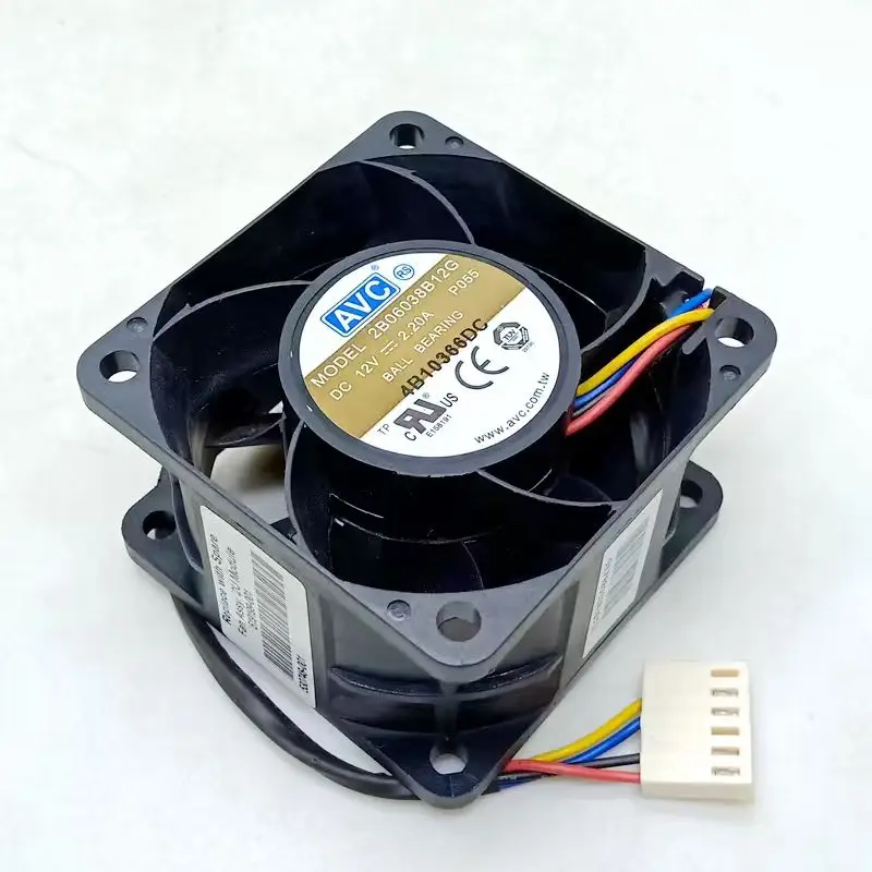 60mm Pwm 팬 AVC 6038 12V 더블 볼 고속 팬 2B06038B12G 6cm 60X60X38mm 컴퓨터 서버 전원 팬