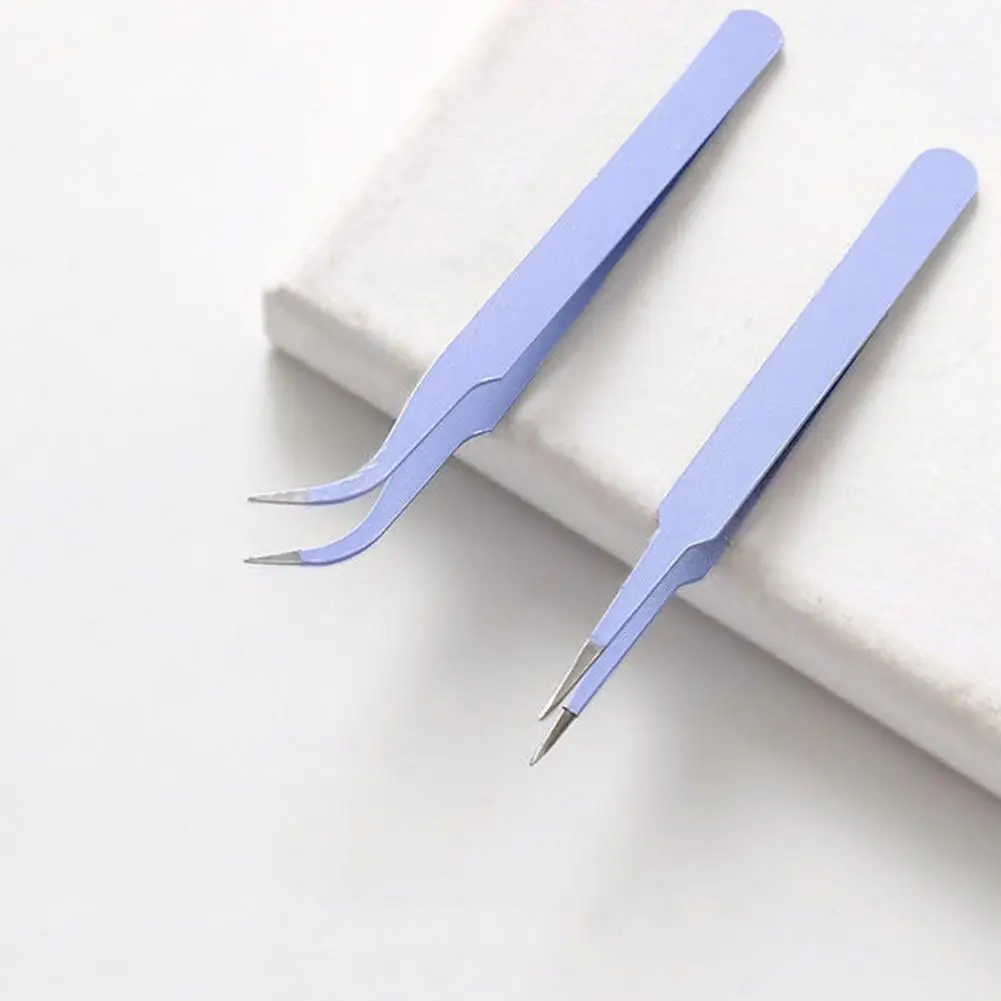 2Pcs Tweezer Universal DIY Tweezer Tool Corrosion-resistant Comfortable Grip Nail Art Sticker Rhinestones Picking