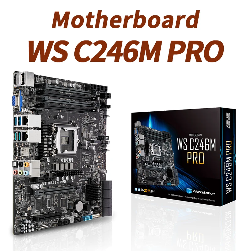

Материнская плата для рабочей станции WS C246M PRO, материнская плата LGA1151,9/8-го поколения i9/i7/i5/i3,Xeon