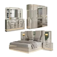Cadre en bois de haute qualité maison chambre principale ensemble de lit double en bois king moderne ensemble de chambre à coucher de luxe meubles 3