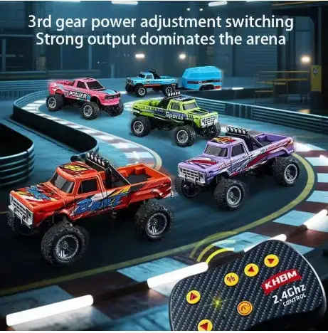 Voiture RC avec remorque - 2.4GHz, 4 roues motrices, 3 couleurs