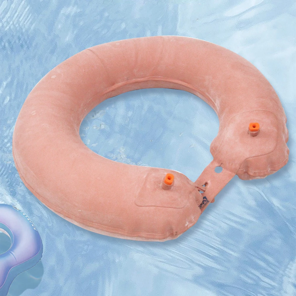 

Inflatable lifebuoy natural rubber wear-resistant swimming lifebuoy portable adjustable swimming training rescue buoyancy ring
