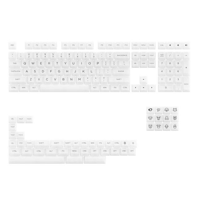 Akko 155-key Clear Keycaps Polycabonate Asa Profile Set For 