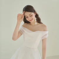 A-line Wedding Dress Short-Sleeve Plus Size off the shouder For Women Princess Robe de Mariee wedding gown lace up 2