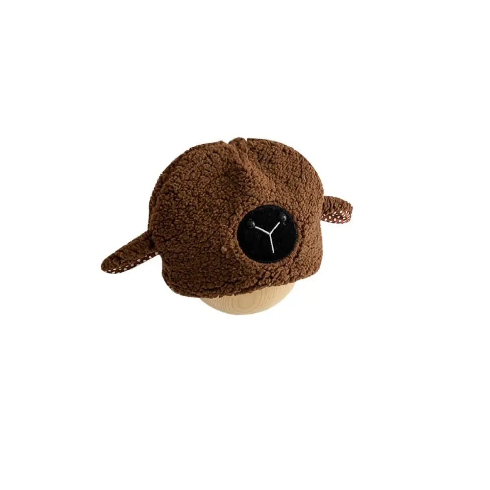 All-match Korean Style Cute Sheep Hat Cloth Accessories Cartoon Children Lamb Hat Plush Muffler Faux Fur Bucket Hat Girls