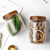 Storage bottle hammer grain glass bottle sealed jar kitchen seasoning wooden storage jar dry fruit miscellaneous grain tea jar 4