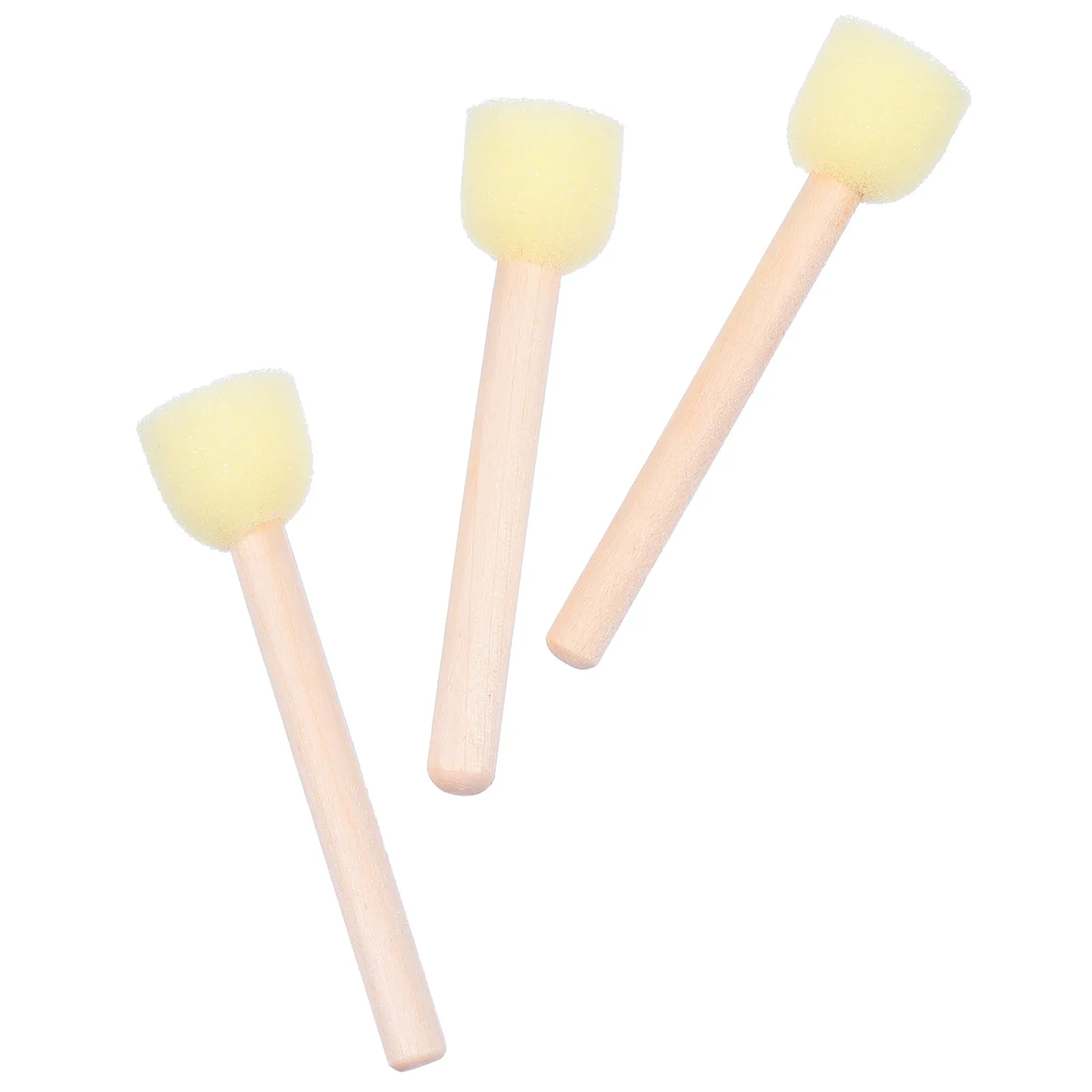 20Pcs 라운드 스폰지 브러쉬 세트 스폰지 씰 어린이를위한 페인팅 도구 예술가 청소년 나무 손잡이 간편한 청소 생생한 슈퍼