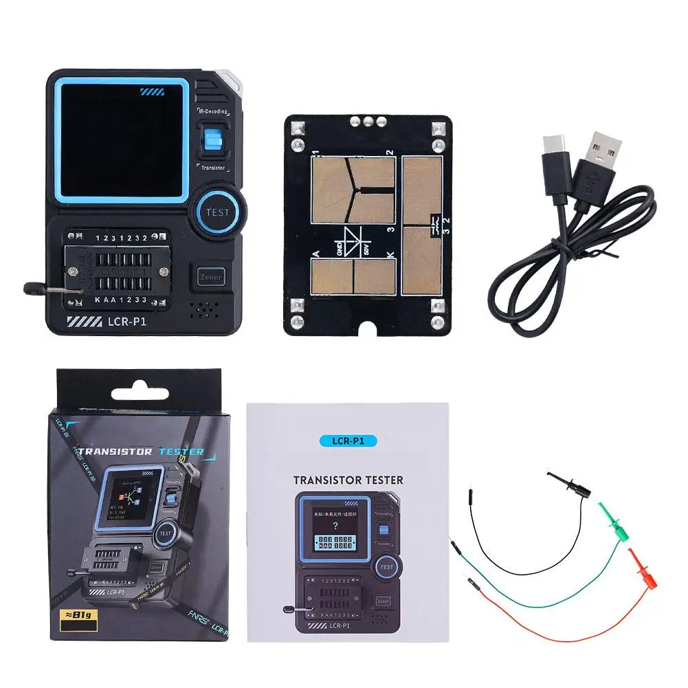 LCR-P1 Multi-Functional Transistor Tester Capacitor&Resistor MOS Field-effect Transistor Electronic Component Detection Tool