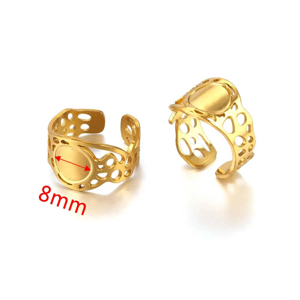 30 Anelli Vuoti Regolabili In Acciaio Inox - Base Piatta Per Creare Gioielli Fai Da Te, Oro E Argento - Foto 10