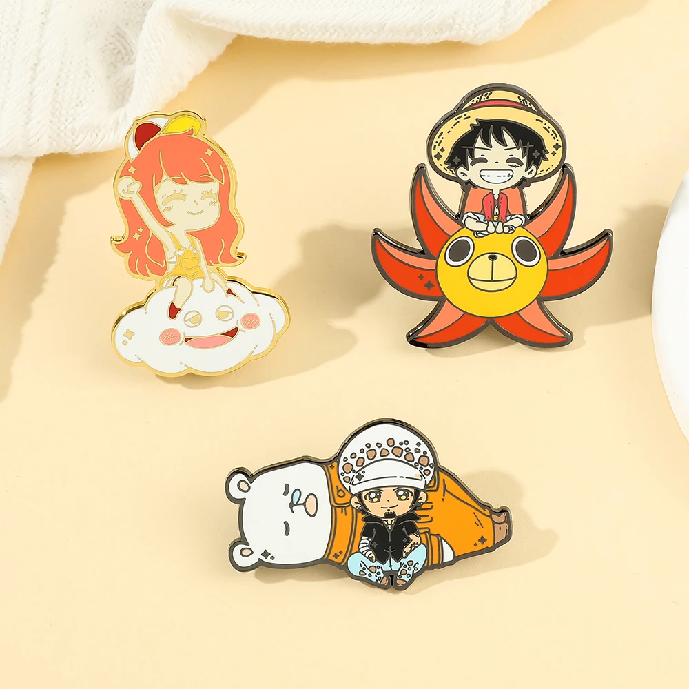 Japan Anime One Piece Series Enamel Pins Collect Piece Monkey D