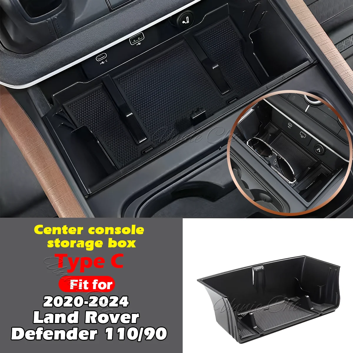 PER HONDA VEZEL HR V HRV Console Auto Organizer Vassoio Cibo Nero ABS