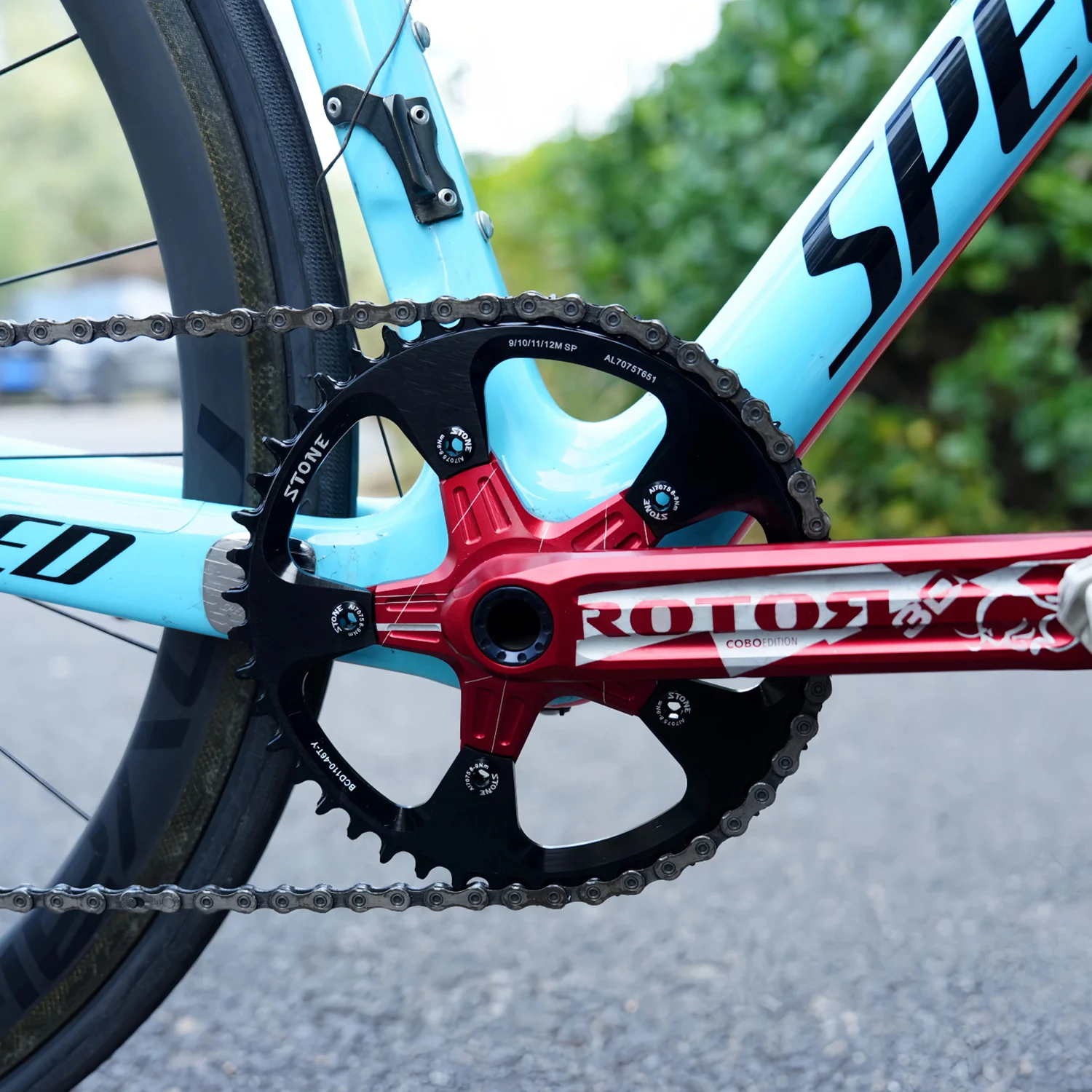 石合金7075シングルギアbcd 110ミリメートル32t-60tサークルチェーン