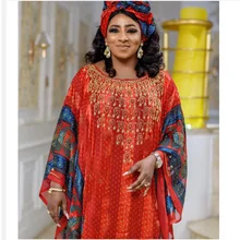 

Long African Dresses for Women Plus Size Clothing Chiffon Beaded Abaya Muslim Dress African Clothes Robe Africaine Femme