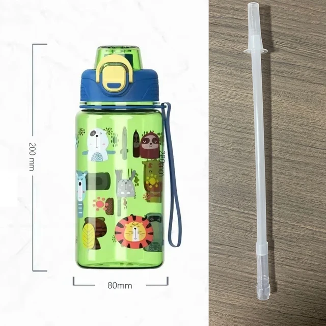 600ML Children's Water Bottle for Summer Student Drinking Bottle Plastic Sports Water Bottle Portable Anti-fall and Leak Proof 5
