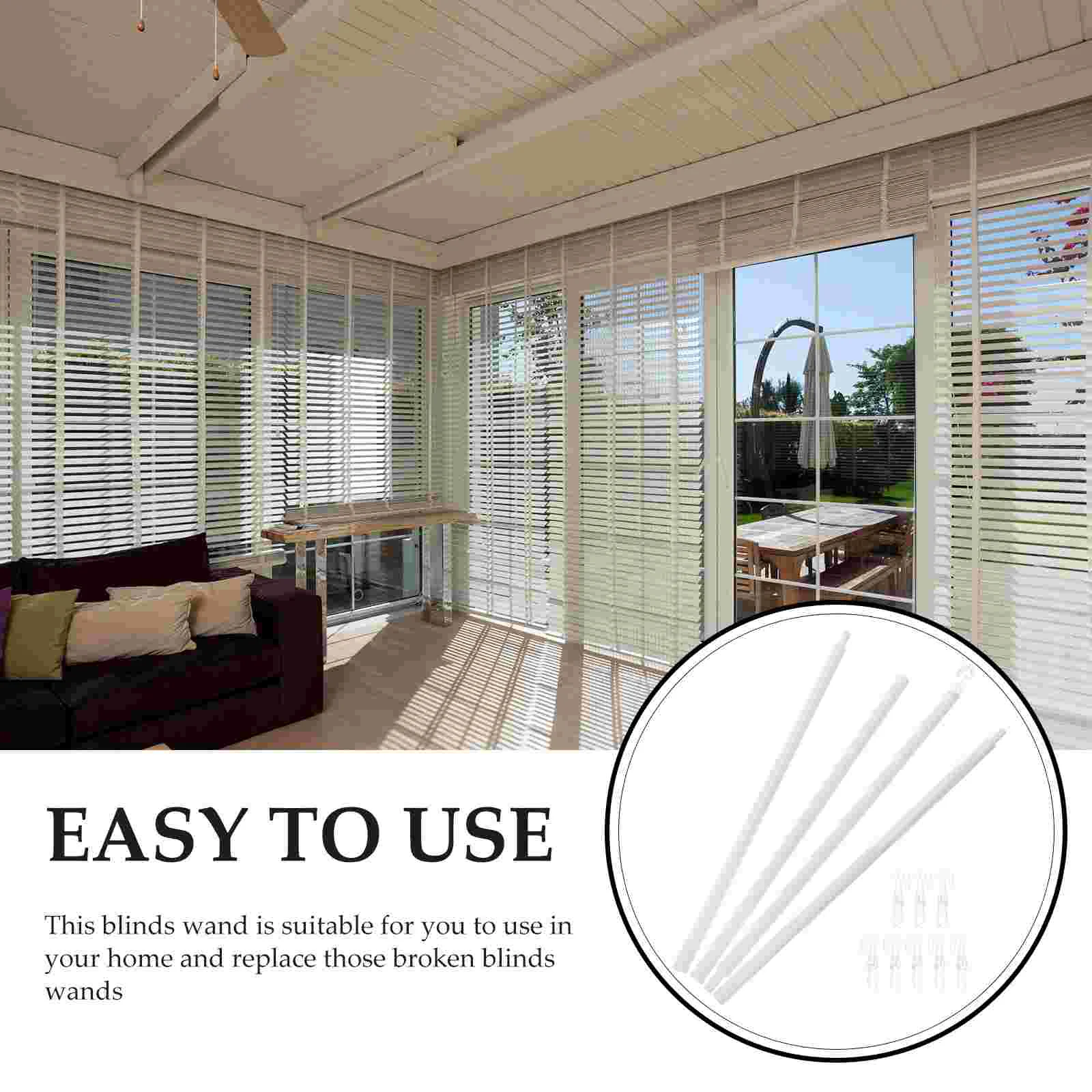 Chains Venetian Blind Rod Window Curtain Hooks Double Accessories White Pp Sheer 3