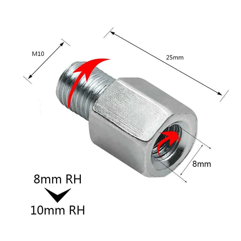 2 stücke Motorrad Roller Spiegel adapter 8mm Buchse im Uhrzeiger sinn bis 8-10mm männliche Uhrzeiger sinn Spiegel adapter im Uhrzeiger sinn Gewindes ch rauben – Detail 6
