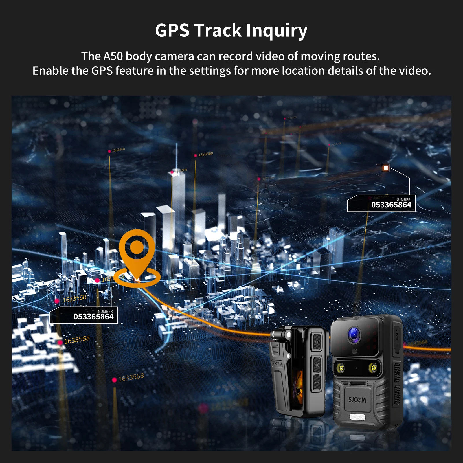SJCAM A50 Body Camera 4K 30FPS IP65 Waterproof Night Vision Wearable Body-Worn Camera Action Camera Portable Touch Screen 4