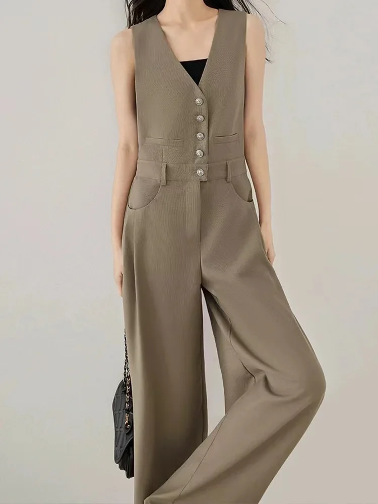 Suit Wide Leg Pants High-end Workwear Jumpsuit Feminine and Socialite Jumpsuit  for Women Overalls  Monos Mujer Elegante