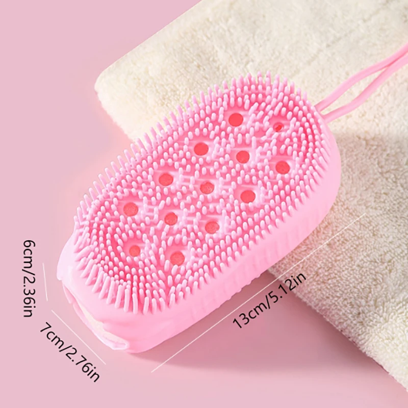 Silicone Body Scrubber Shower Exfoliating Scrub Sponge Bubble Bath Brush Massager Skin Cleaner Cleaning Pad Bathroom Accessories 5
