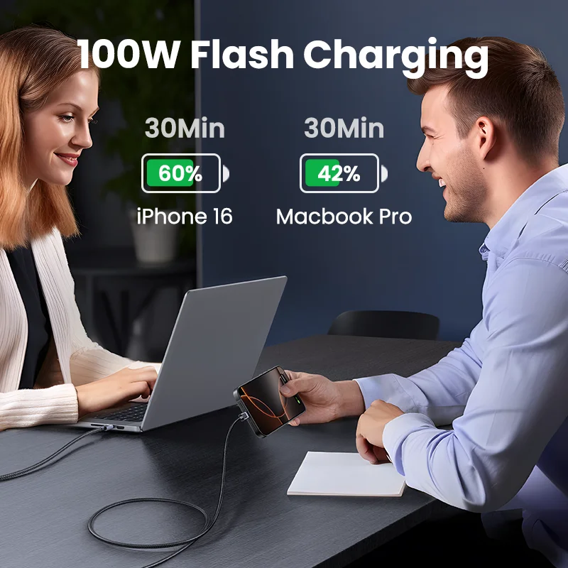 UGREEN USB C to Type C Cable PD 100W Fast Charging For Macbook iPhone 15 Samsung Galaxy S2 Xiaomi PD Fast Charging 100W 5A Cable