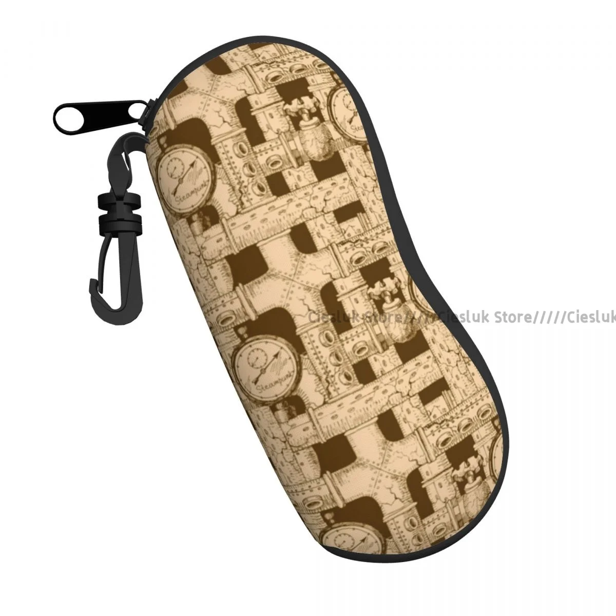 

Eyewear Case Cover Sunglasses Soft Steampunk Clocks Glasses Box With Zipper Eyeglass Protector
