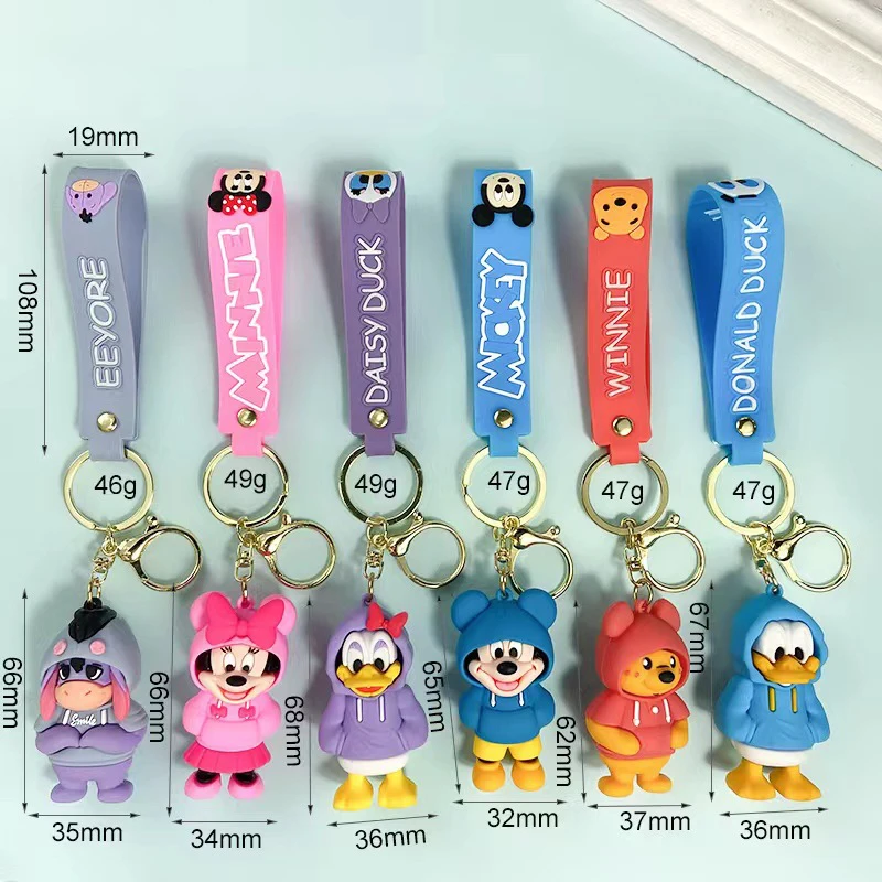 

Anime Mickey Mouse Keychain Variety Of Cartoon Lilo & Stitch Cute Doll Keyring Bag Ornament Key Chain Car Pendant Toys Gift