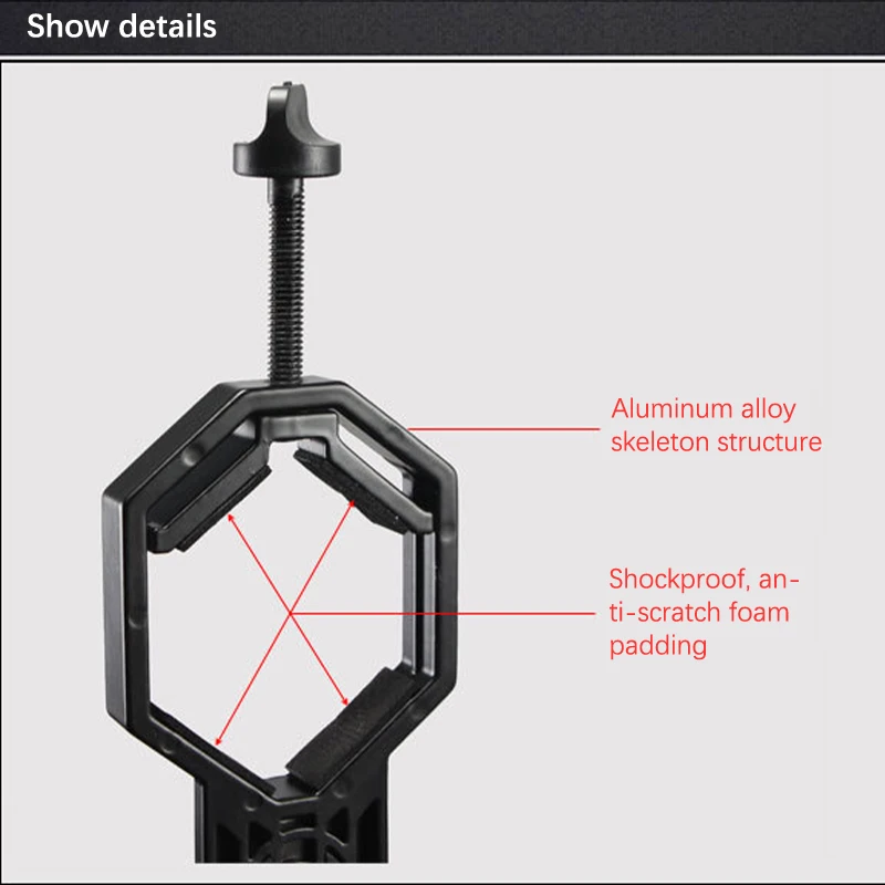 Cell Phone Adapter with Spring Clamp Mount Monocular Microscope Accessories Adapt Telescope Mobile Phone Clip Accessory Bracket 6