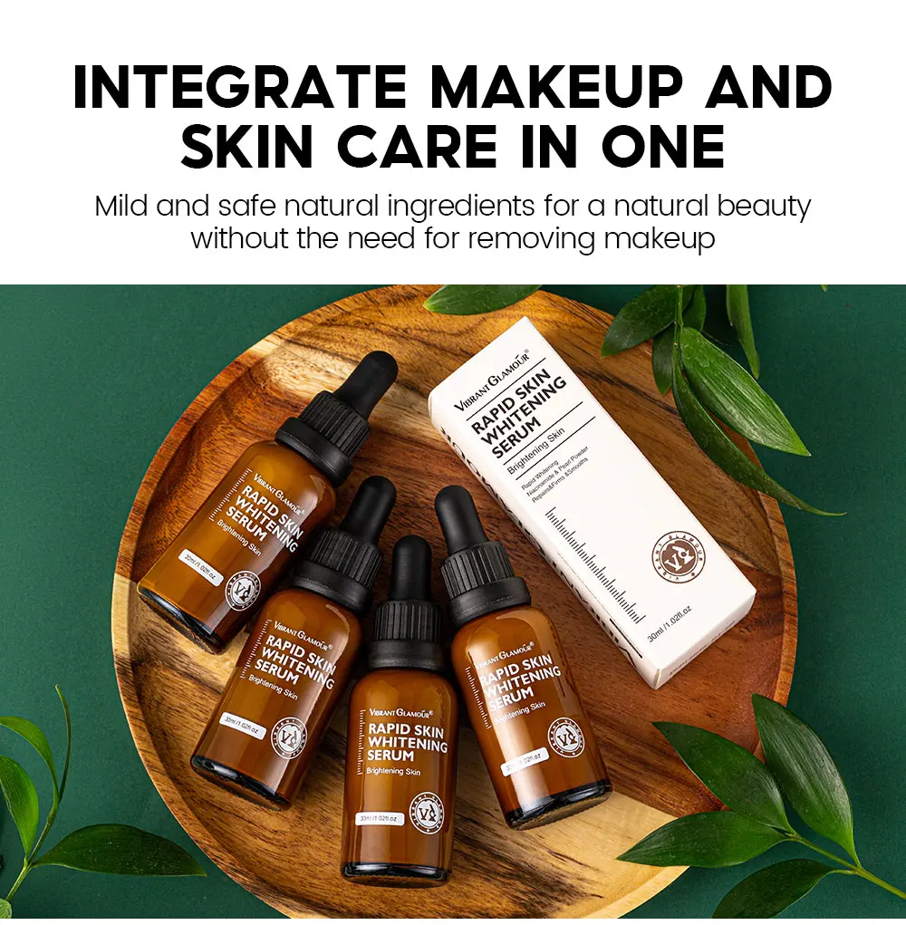 VIBRANT GLAMOUR Rapid Skin Whitening Serum Nicotinamide Pearl Powder Bleaching Face Essence Brightening Fade Dark Spots 5