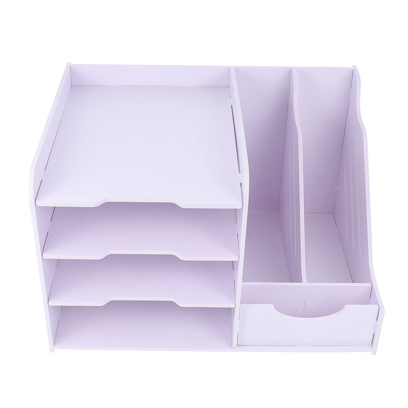 1Pcs 다층 데스크탑 파일 랙 PVC 목재 플라스틱 사무실 주최자 파일 보관 선반 문서 홀더 간단한 연구실 랙