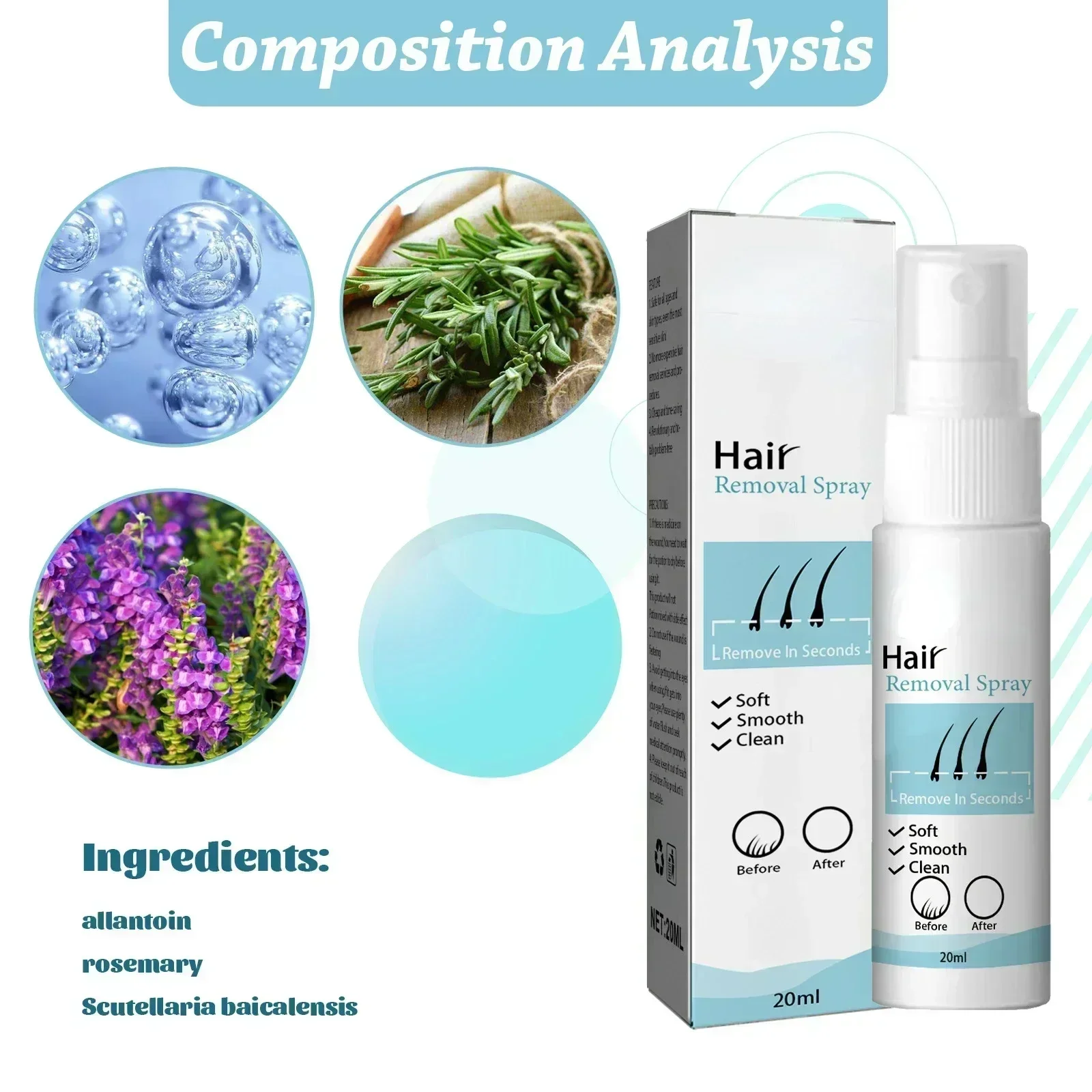 ᶠᴿᴱᴱ  Painless Hair Removal Spray Permanent Hair Removal Underarm Legs Arms Hair Growth Inhibitor Body Care Cream 6