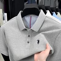 Polo à manches courtes pour hommes 100% pur coton mode d'été marque haut de gamme broderie poney haut de golf T-shirt d'affaires décontracté 2