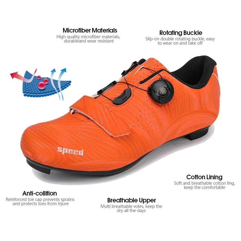 Women Flats Cleats Shoes Professional Men Mtb Cycling Shoes White Racing Self-Locking Speed Road SPD Bicycle Sneakers