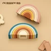 7pcs/set Baby Silicone Building Blocks BPA-Free Rainbow Stacker Nesting Puzzle Stacking Toys Toddlers Learning Montessori Toys 1