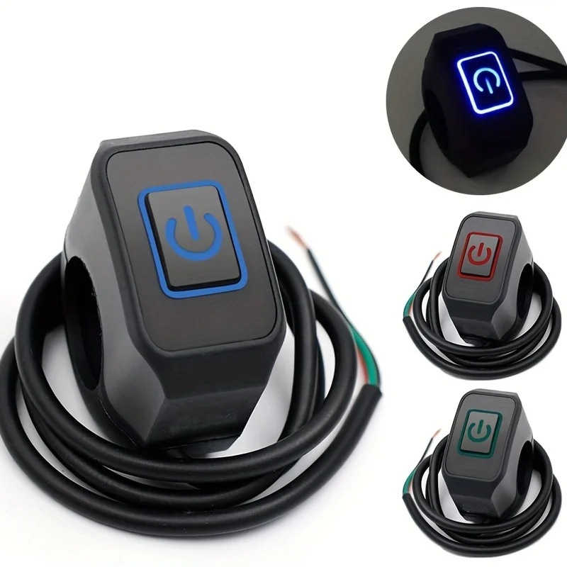 Botón de interruptor Universal para manillar de motocicleta, interruptor de conector de botón de 12V para presión de estrella eléctrica, interruptor de Control impermeable