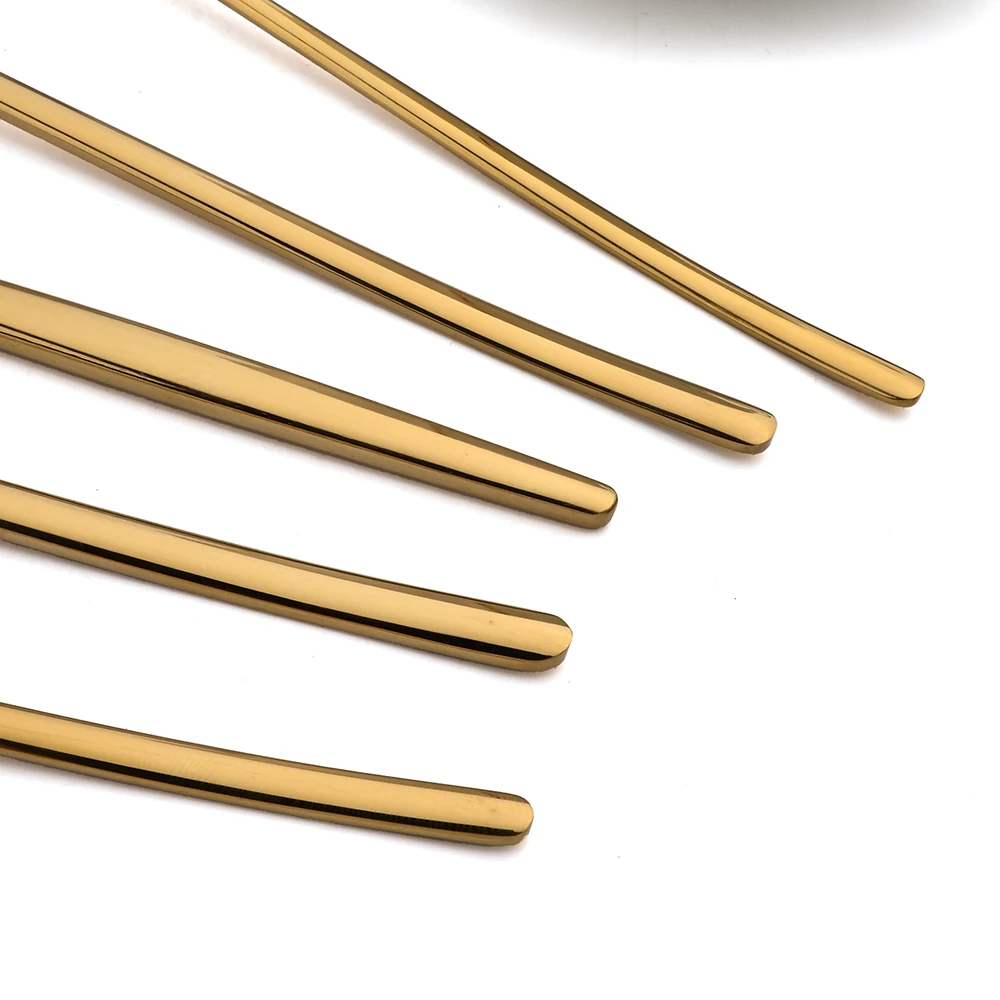 Cutlery Set Western Style Cutlery Set Picnic Cutlery Set Stainless Steel Cutlery Set Picnic Tableware Camping Cutlery Set Gold Cutlery Set 18/10 Stainless Steel Flatware Knife Fork Coffee Spoon Dinnerware Kitchen Tableware Mirror Western Silverware